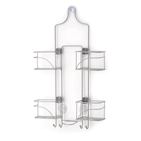 For Living Rust-Resistant Basket Shower Caddy, with Hook, Nickel