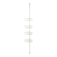 Range-accessoires de douche For Living sur montant à tension réglable antirouille avec panier, 108 x 11 x 9 po