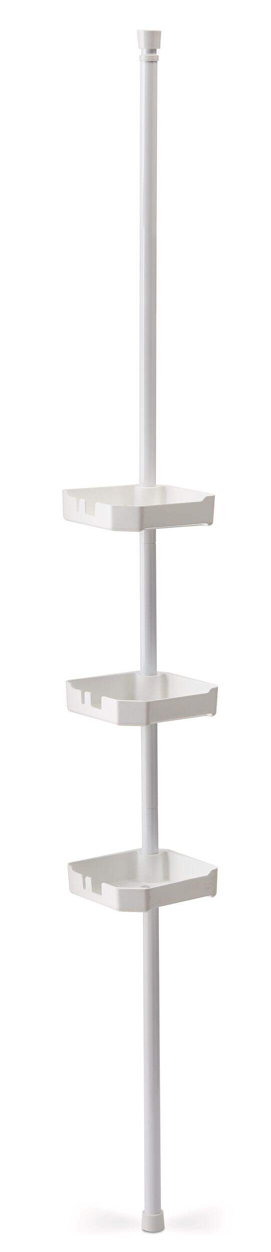 Type A 3-Shelves Rust-Resistant Adjustable Tension Pole Shower Caddy Front_Three_Fourths_Angled_Right