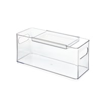 iDesign The Home Edit Bathroom/Vanity Hair Accessory Bin with Sliding Tray Front_Angled_Left