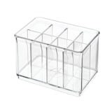 The Home Edit by iDESIGN Clear Stackable Short Shallow Organizing Storage Bin, 0.5-L Front_Angled_Left