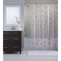 For Living Rainbows PEVA Shower Curtain Front_Flat