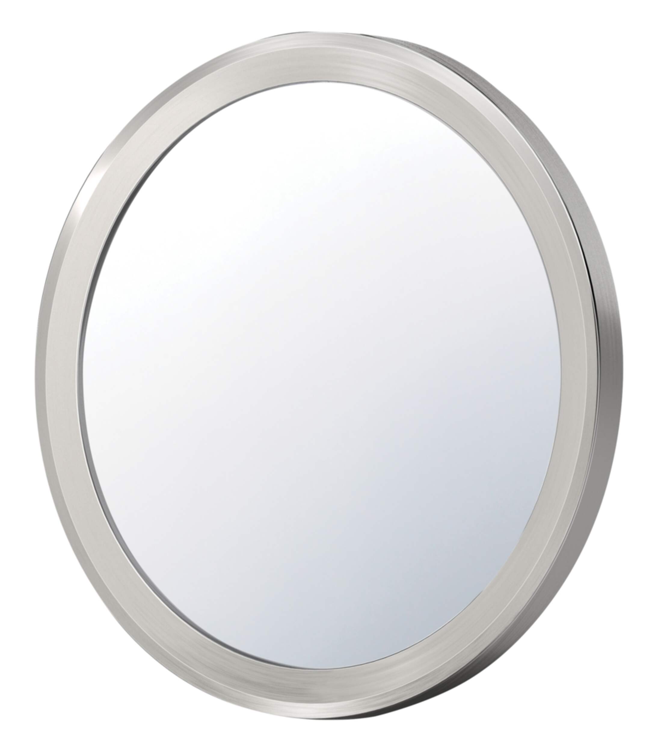 3M Command™ Bath Mirror, Round, Satin Nickel Front_Angled_Left