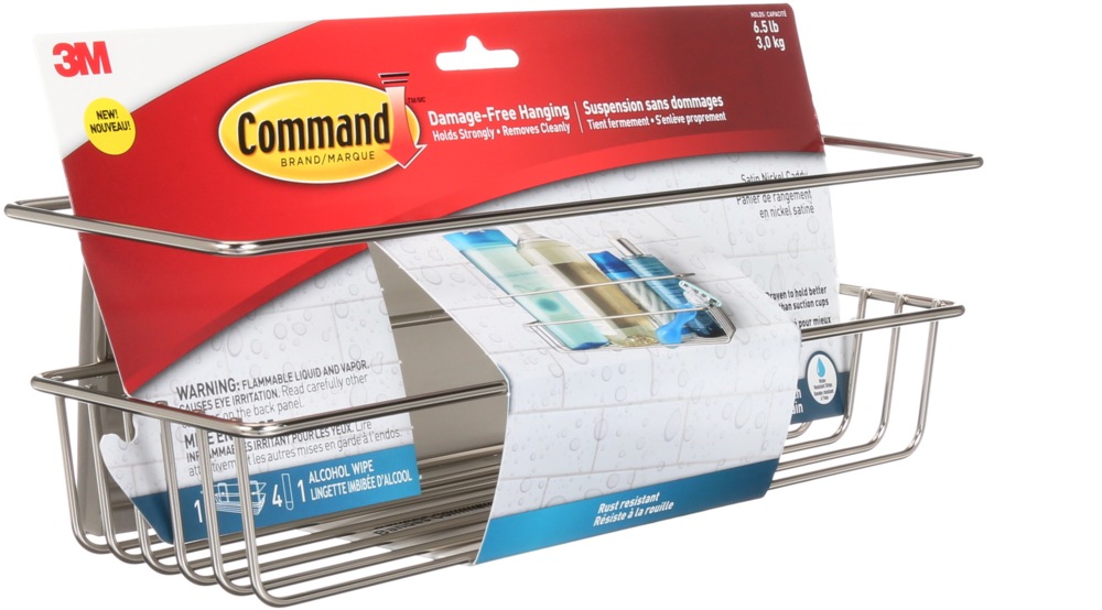 3M Command RustResistant Bath Shower Caddy, Satin Nickel Canadian Tire