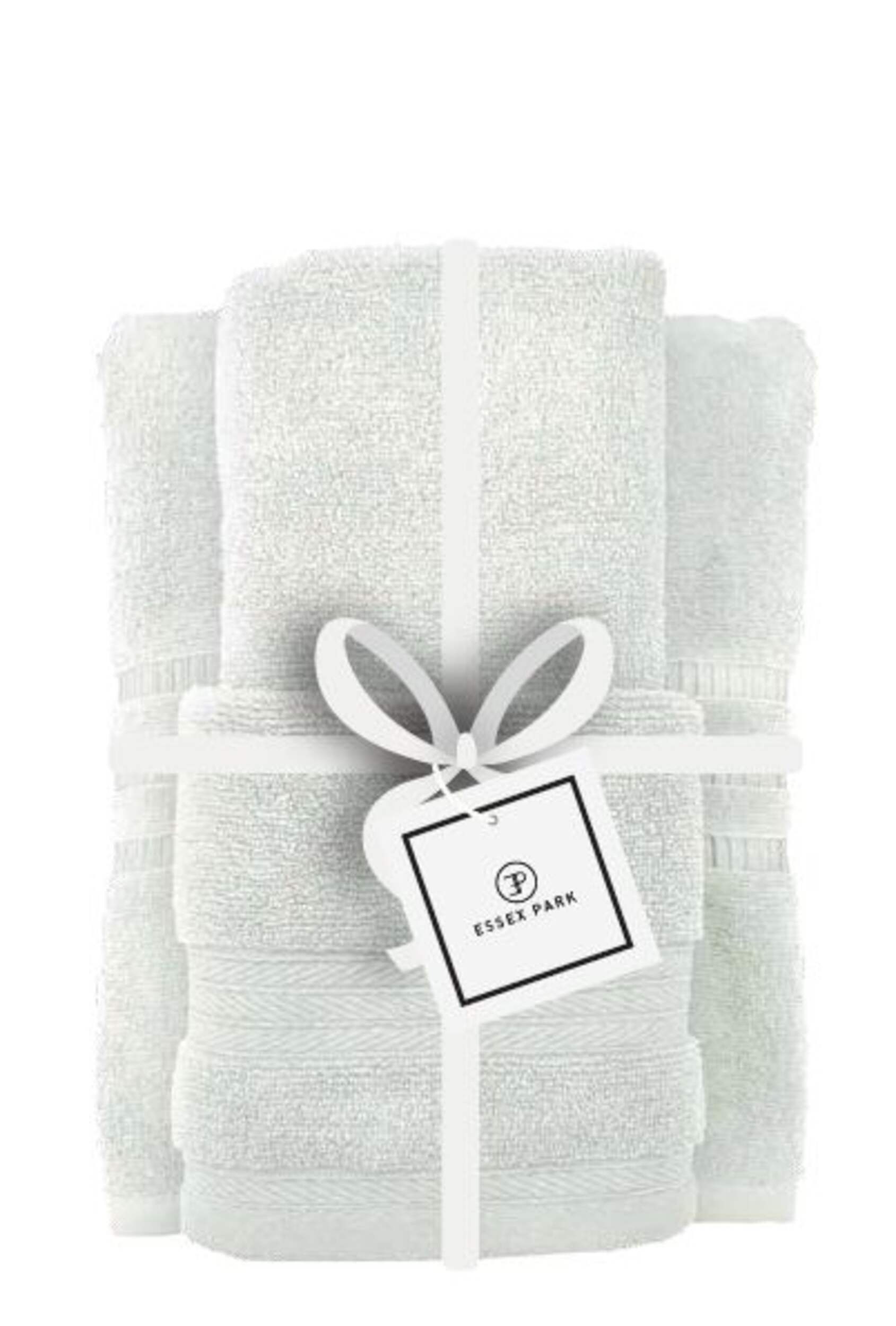 Industria Cotton 450 GSM 100% Cotton Towel Set, Multi-Size, White, 4-pc Front_Flat