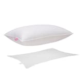 550 Loft White Down Pillow - Firm Support Front_Three_Fourths_Angled_Right