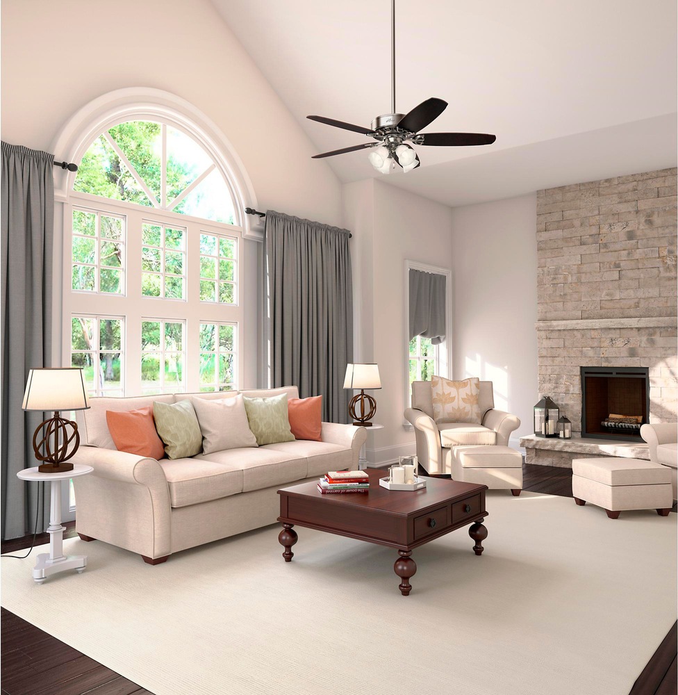 Hunter Allendale Brushed Nickel Ceiling Fan with Remote, 5blade, 52in