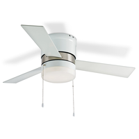 For Living Mia Low Profile Reversible 3-Blade 3-Speed Ceiling Fan with Lighting, 42-in, White