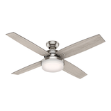 Hunter 52" 4-Reversible Blade 3-Speed Ceiling Fan with Lighting and Remote, Light Grey Oak/Grey Walnut Bottom_Plunge
