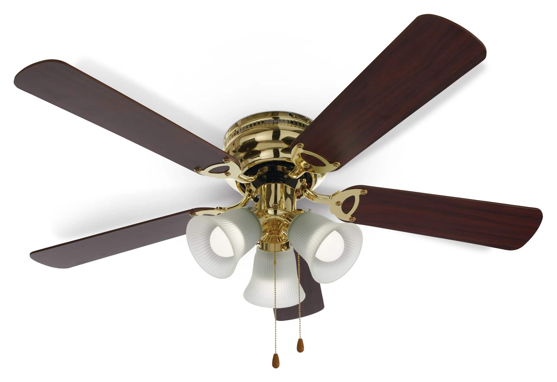 For Living Reversible 5-Blade 3-Speed Ceiling Fan with Lighting, 42-in,  Oak/Walnut