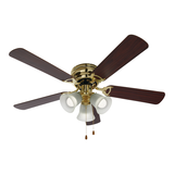 Ventilateur de plafond réversible à 5&nbsp;pales For Living, 3&nbsp;vitesses, avec éclairage, 42&nbsp;po, chêne/noyer Bottom_Plunge