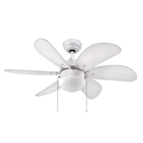 For Living Nordica Reversible 6-Blade Ceiling Fan with Lighting, 36-in, White Bottom_Plunge