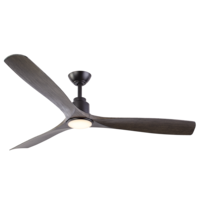 NOMA Nova 60" 3-Blade Reversible 6-Speeds Dimmable(5 CCTs) Ceiling Fan with remote, Matte Black Bottom_Plunge