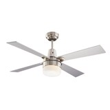 NOMA Leon 4-Blade 3-Speed Ceiling Fan with LED Lighting & Remote, 42-in, Silver Bottom_Plunge