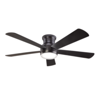NOMA Milton 52" 5-Blade Reversible 6-Speed LED Ceiling Fan with Remote, Black