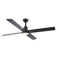 NOMA Marshall 52" 4- Reversible Blade 6-Speed Dimmable Integrated LED Ceiling Fan with Remote, Matte Black Bottom_Plunge