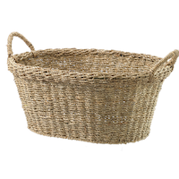 Panier ovale en jonc de mer