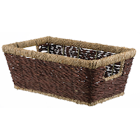Panier décoratif, jonc de mer et bambou