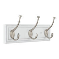 CANVAS Galena Stainless Steel 3-Hook Rail, White, 16-in Front_Angled_Right
