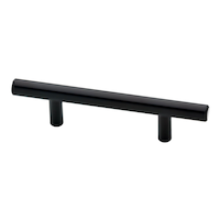 Peerless Steel Bar Pull, Matte Black, 3-in, 6-pk Front_Angled_Left