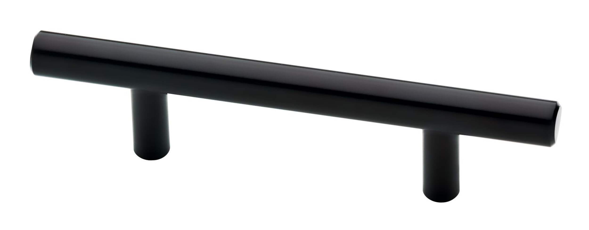 Peerless Steel Bar Pull, Matte Black, 3-in, 6-pk Front_Angled_Left