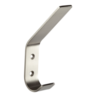 CANVAS Bent Stainless Steel Single Hook, Nickel Front_Angled_Right