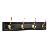 Barre supérieure à 4 crochets CANVAS Galena, acier inoxydable, noir/laiton, 27 po Front_Angled_Right