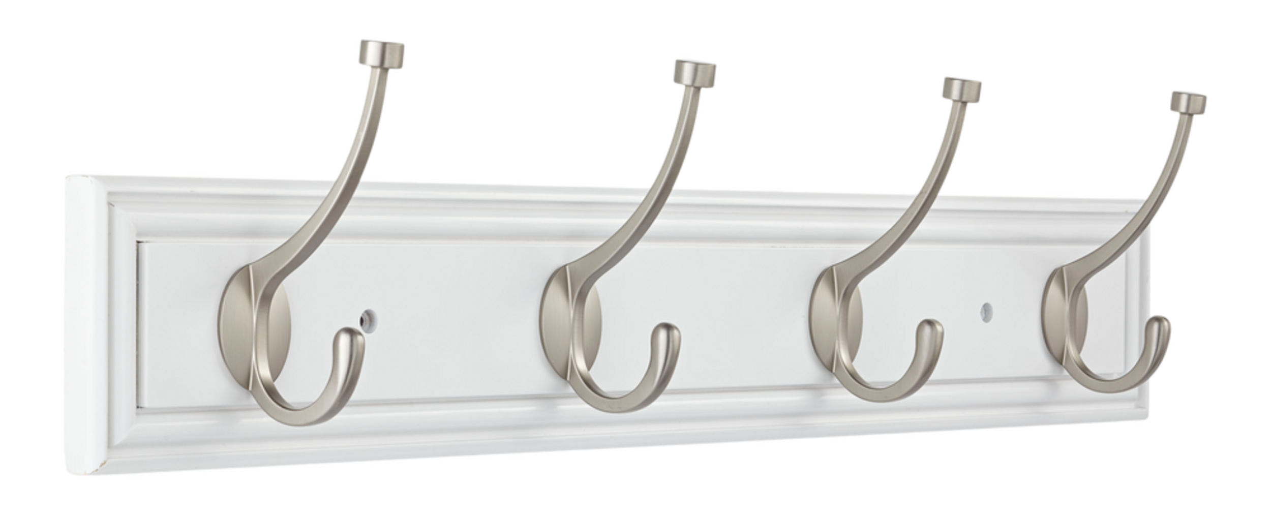 Barre supérieure à 4 crochets CANVAS Galena, acier inoxydable, blanc/argenté, 27 po Front_Angled_Right