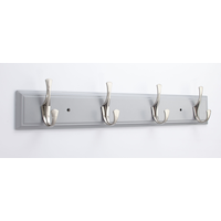 CANVAS Voisin Stainless Steel 4-Hook Rail, Flint Grey, 27-in Front_Three_Fourths_Angled_Right