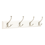 Barre à 4 crochets triples Peerless, acier inoxydable, blanc/argent, 27 po Front_Angled_Right