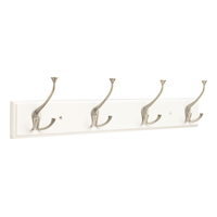 Barre à 4 crochets triples Peerless, acier inoxydable, blanc/argent, 27 po