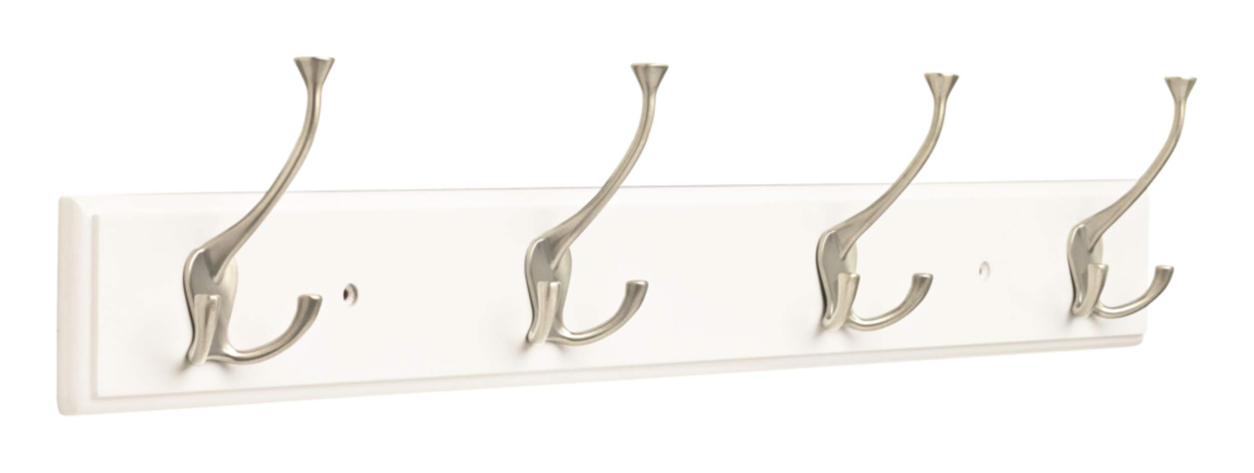 Peerless Stainless Steel 4-Tri Hook Rail, White/Silver, 27-in Front_Angled_Right