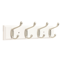Peerless Stainless Steel 4-Hook Rail, White/Nickel, 15.85-in