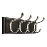 Barre à 4 crochets Peerless, acier inoxydable, noir/nickel, 15,85 po Front_Three_Fourths_Angled_Right