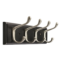 Peerless Stainless Steel 4-Hook Rail, Black/Nickel, 15.85-in Front_Three_Fourths_Angled_Right