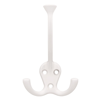 Peerless Stainless Steel Single Tri-Hooks, White, 3-pk Front_Flat