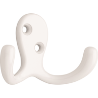 Peerless Stainless Steel Single Double Prong Robe Hooks, Assorted Colours, 4-pk Front_Angled_Right