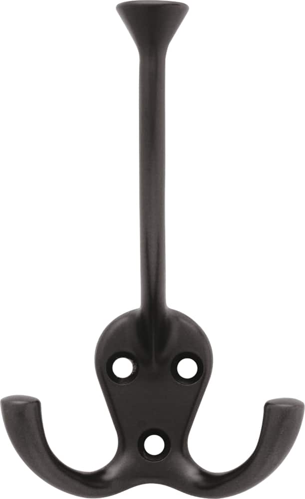 Peerless Stainless Steel Single Tri-Hooks, Black, 3-pk