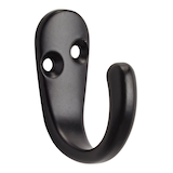 Peerless Stainless Steel Single Prong Robe Hooks, Assorted Colours, 4-pk Front_Angled_Right