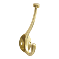 CANVAS Stainless Steel Single Pill Top Hook, Brass Front_Angled_Right