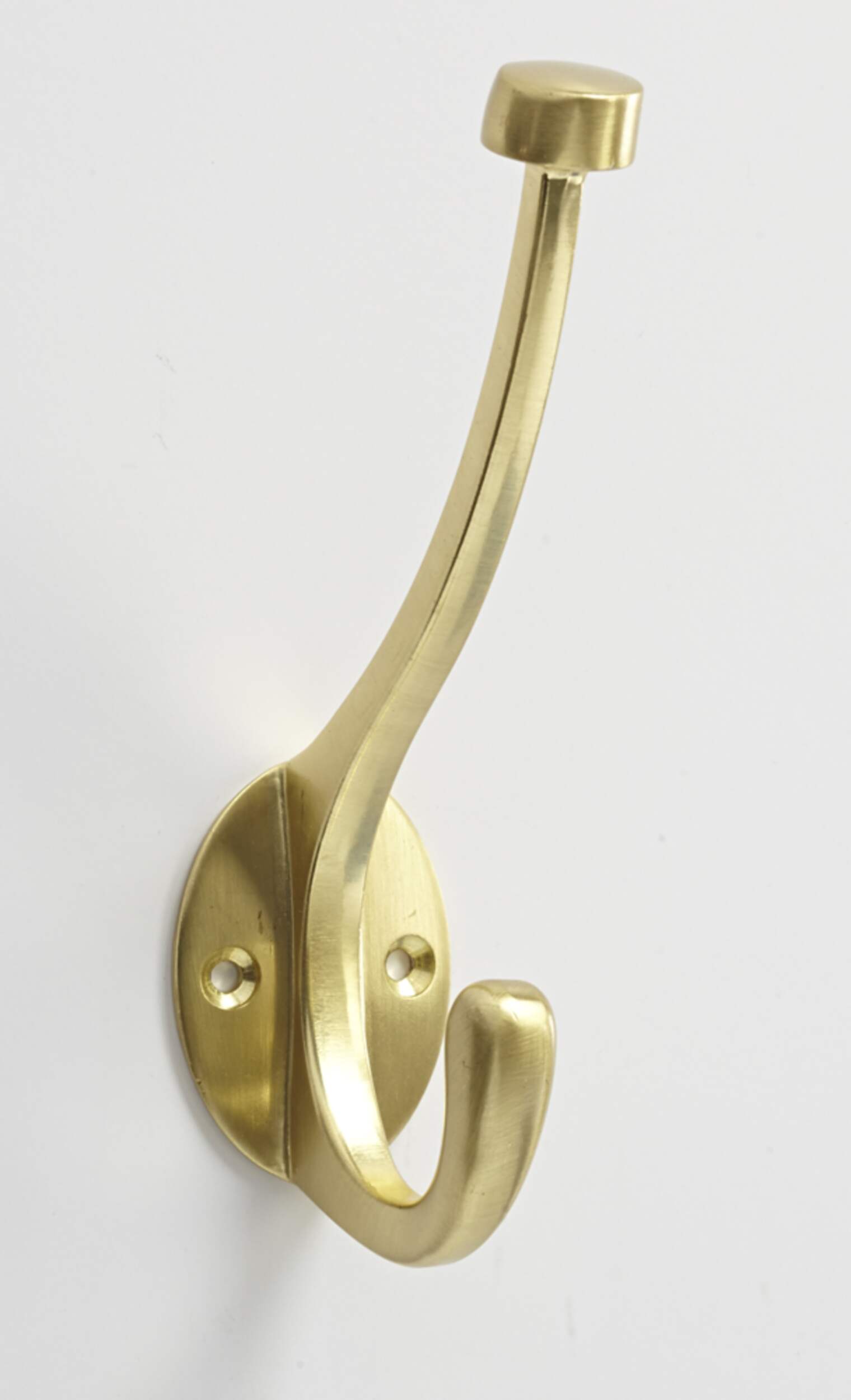 CANVAS Stainless Steel Single Pill Top Hook, Brass Front_Angled_Right