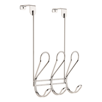Peerless Dolen Steel 3-Hook Over the Door Rail, Assorted Colours