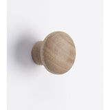 Peerless Rowland Round Unfinished Wood Knob, Assorted Colours, 1-1/4-in Front_Angled_Right
