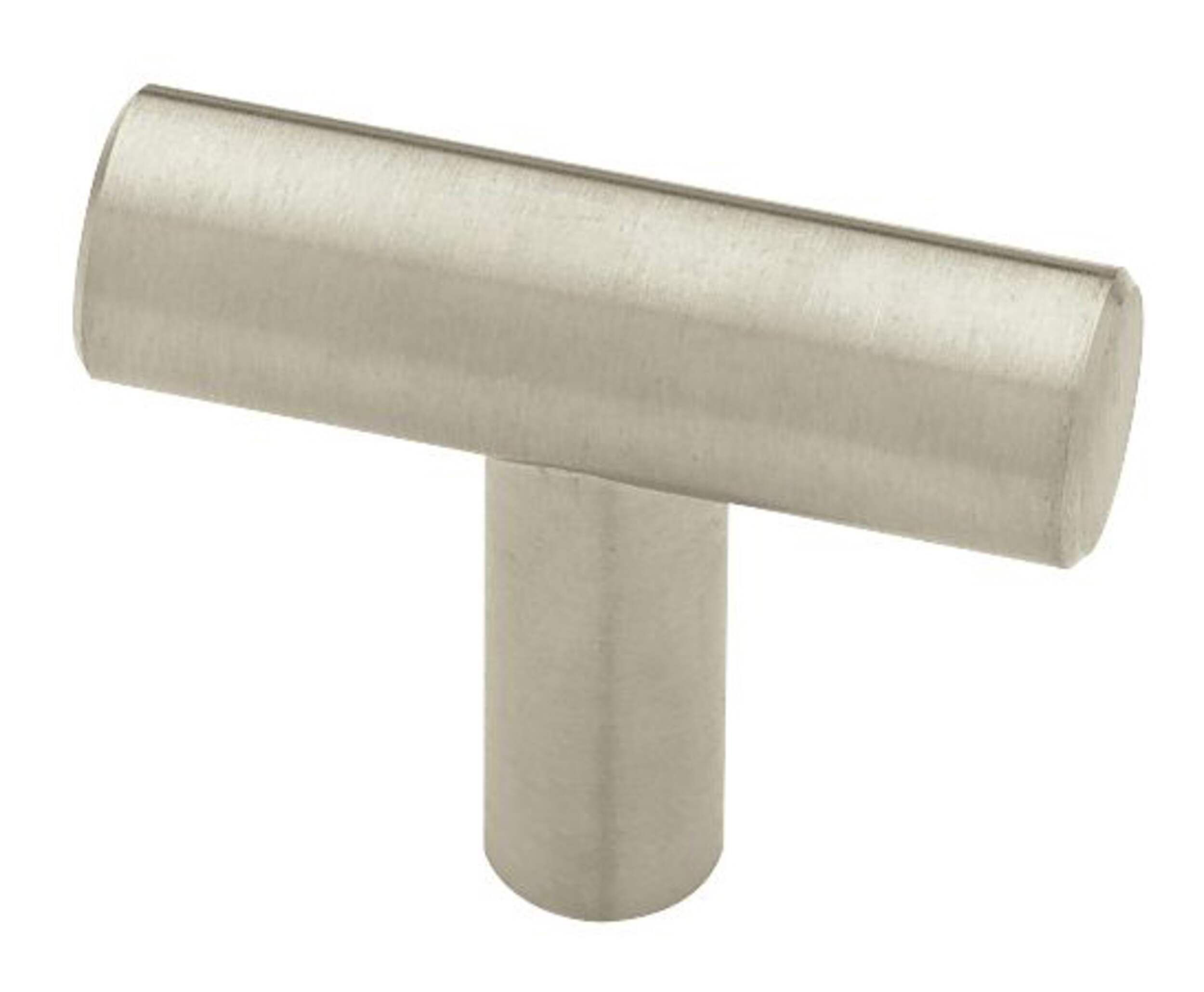 Peerless Steel Bar Knobs for Cabinets and Drawers, Satin Nickel, 1-5/8-in, 2-pk Front_Angled_Left