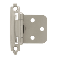Peerless Self-Closing Overlay Hinges, Satin Nickel, 2-pk