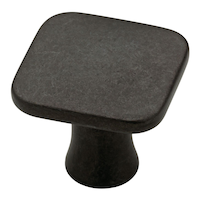 Peerless Lindley Square Metal Knobs for Cabinets and Drawers, Soft Iron, 1-1/8-in, 2-pk