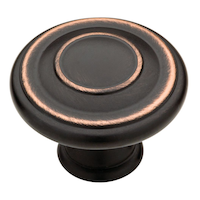 Peerless Jackson Round Metal Knobs for Cabinets and Drawers, Bronze, 1-3/8-in, 10-pk Front_Elevated