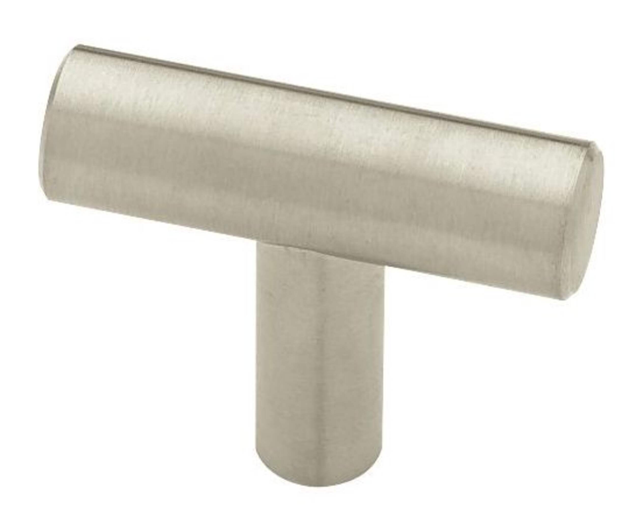 Peerless Steel Bar Knobs for Cabinets and Drawers, Satin Nickel, 1-5/8-in, 10-pk Front_Angled_Left