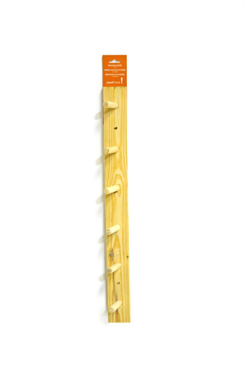 NeatFreak Wooden 6 Peg Hook Natural 24 in Canadian Tire