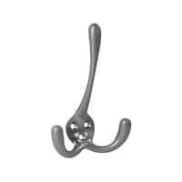 Nystrom Triple Hook, Pewter Front_Three_Fourths_Angled_Right